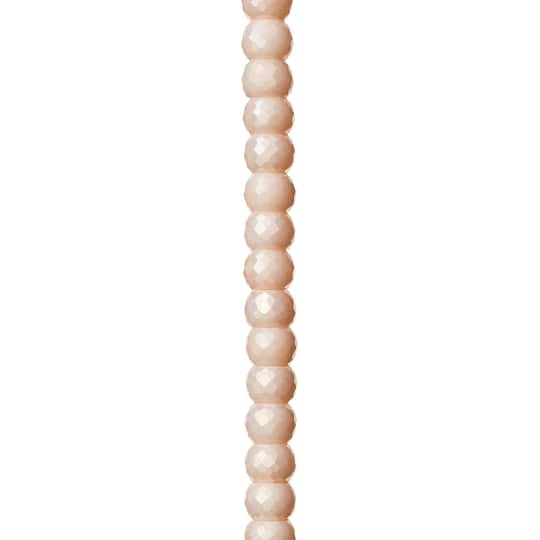 12 Pack: Silverite Champagne Faceted Glass Rondelle Beads, 8mm by Bead Landing&#x2122;